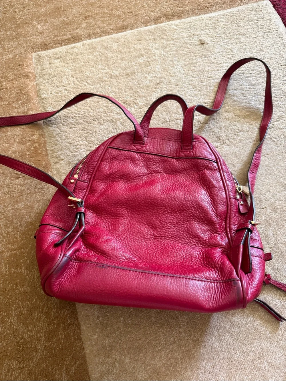 Michael Kors Red Leather Backpack